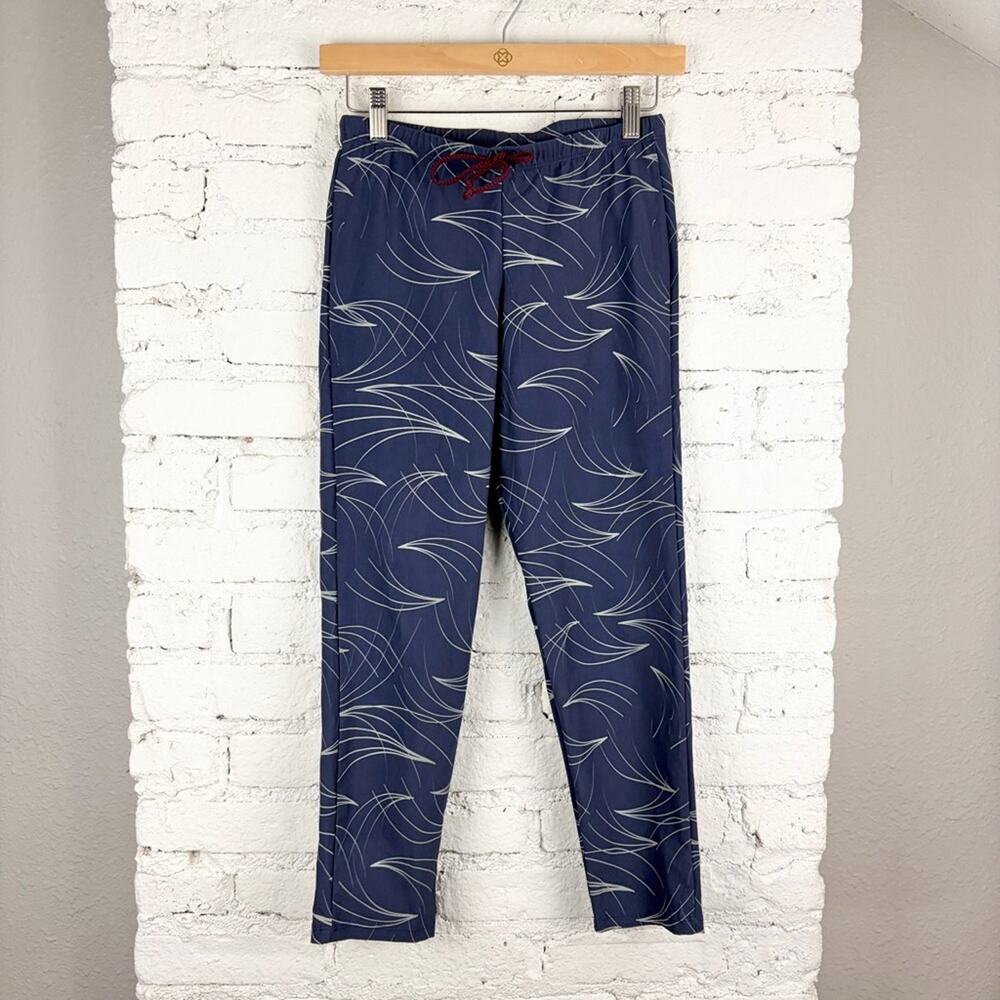 Seea Surf Laguna Deco Wave Navy Blue Drawstring Lounge Swim Pants XS